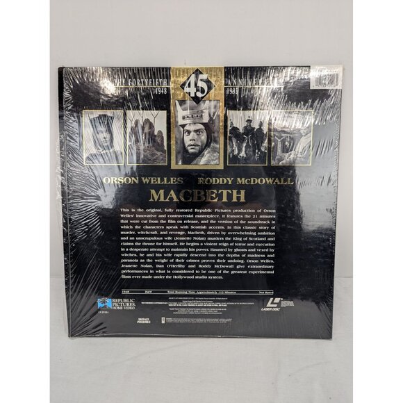 The Forty Fifth Anniversary of Macbeth Laserdisc Republic Pictures Home Video - Picture 8 of 8